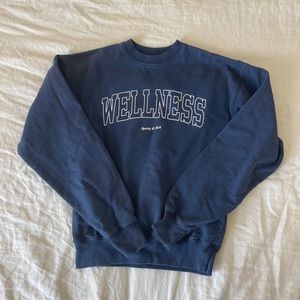 Sporty & Rich WELLNESS Navy Crewneck Sweater / Sweatshirt, Size XS